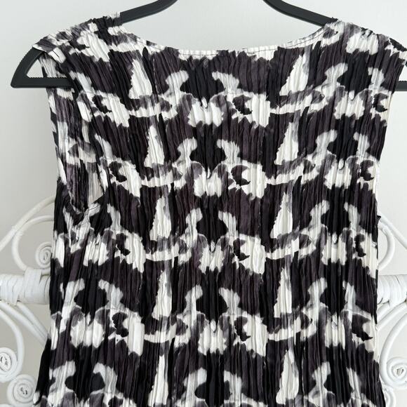 Alquema Dress 1 Small Smash Pocket Crinkle Pleated 3/4 Sleeve Artsy Abstract - Picture 10 of 14